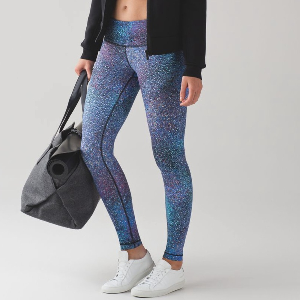 LULULEMON Wunder Under leggings in Strive Multi Black/Mermaid 6